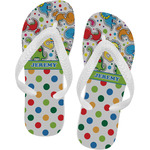 Dinosaur Print & Dots Flip Flops - Medium (Personalized)