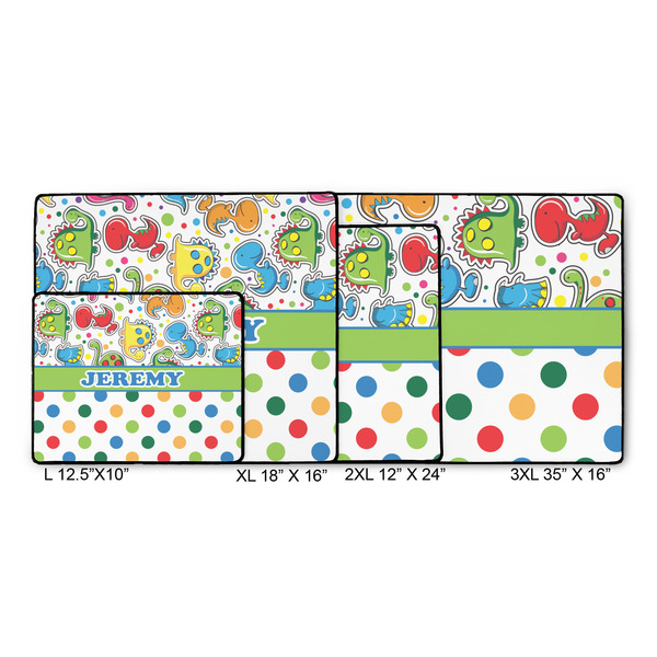 Dinosaur Print & Dots Gaming Mats - SIZE CHART