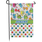 Dinosaur Print & Dots Small Garden Flag - Single Sided w/ Name or Text