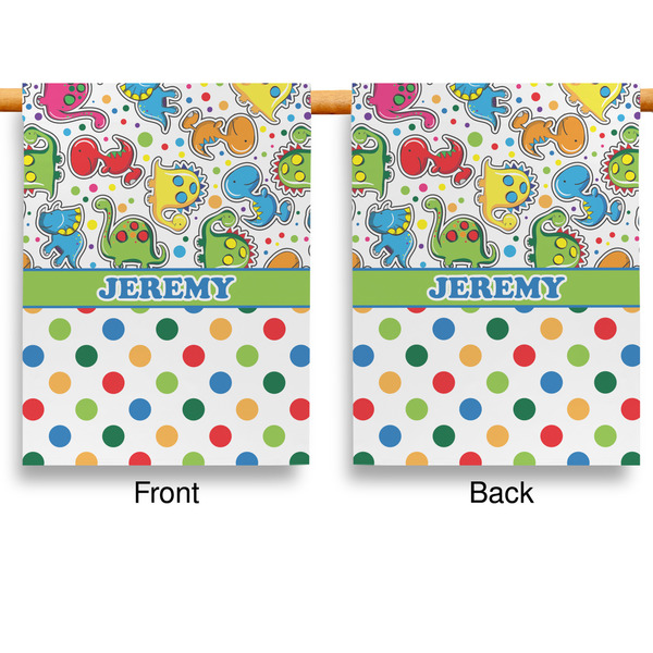 Dinosaur Print & Dots Garden Flags - Large - Double Sided - APPROVAL