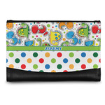 Dinosaur Print & Dots Genuine Leather Women's Wallet - Small (Personalized)