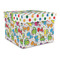 Dinosaur Print & Dots Gift Box with Lid - Canvas Wrapped - Large (Personalized)