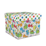 Dinosaur Print & Dots Gift Box with Lid - Canvas Wrapped - Medium (Personalized)