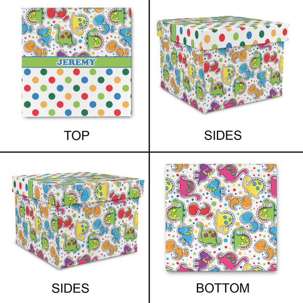 Dinosaur Print & Dots Gift Boxes with Lid - Canvas Wrapped - XX-Large - Approval
