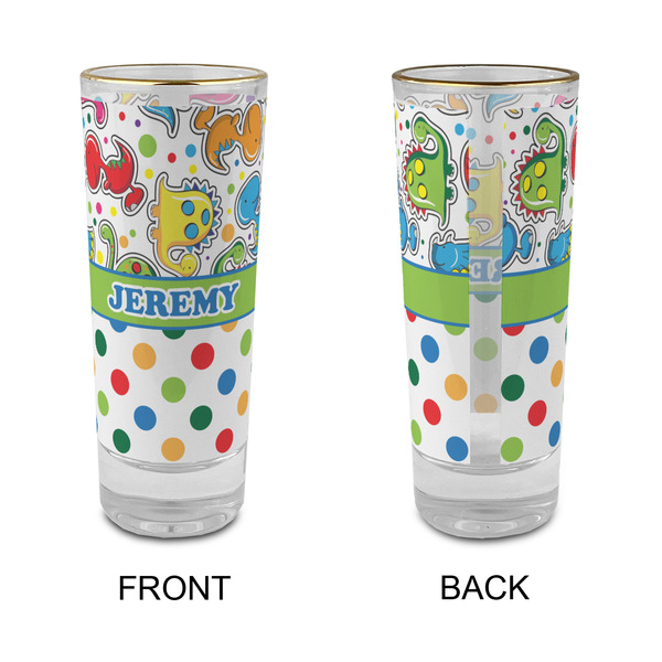 Dinosaur Print & Dots Glass Shot Glass - 2 oz - Single - APPROVAL