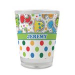 Dinosaur Print & Dots Glass Shot Glass - 1.5 oz - Single (Personalized)