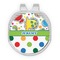 Dinosaur Print & Dots Golf Ball Marker - Hat Clip - Silver