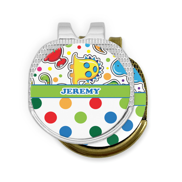 Dinosaur Print & Dots Golf Ball Marker Hat Clip - PARENT/MAIN