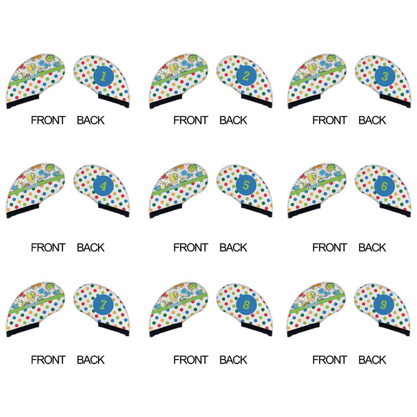 Dinosaur Print & Dots Golf Club Covers - APPROVAL (set of 9)