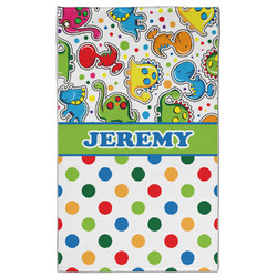 Dinosaur Print & Dots Golf Towel - Poly-Cotton Blend w/ Name or Text