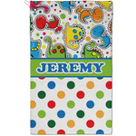 Dinosaur Print & Dots Golf Towel - Poly-Cotton Blend - Small w/ Name or Text