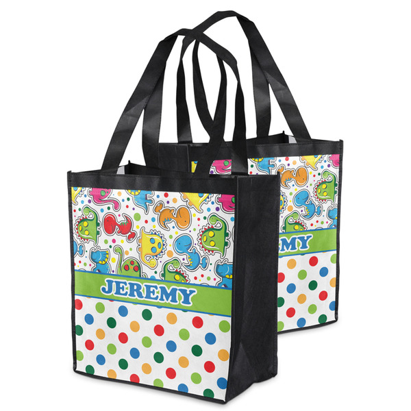 Dinosaur Print & Dots Grocery Bag - MAIN