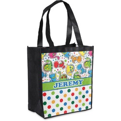 Dinosaur Print & Dots Grocery Bag (Personalized)