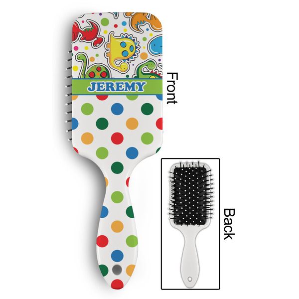 Dinosaur Print & Dots Hair Brush - Approval