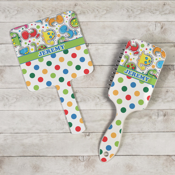 Dinosaur Print & Dots Hand Mirrors - In Context