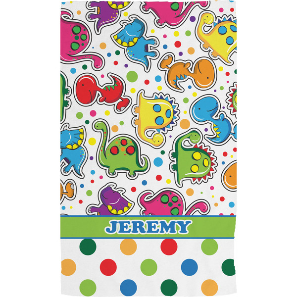 Personalized Hand Towel - Dinosaur Print & Dots