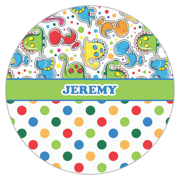Dinosaur Print & Dots Icing Circle - Medium - Single