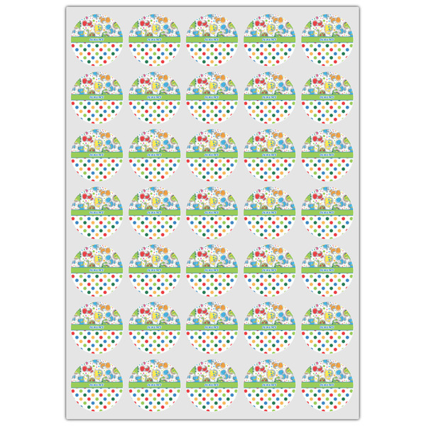 Dinosaur Print & Dots Icing Circle - XSmall - Set of 35