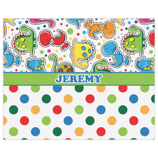 Dinosaur Print & Dots Indoor / Outdoor Rug - 8'x10' - Front Flat