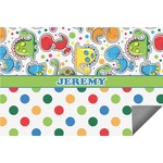 Dinosaur Print & Dots Indoor / Outdoor Rug - 6'x8' w/ Name or Text