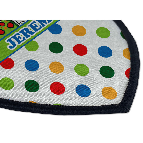 Dinosaur Print & Dots Iron on Shield 3 Detail