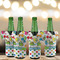 Dinosaur Print & Dots Jersey Bottle Cooler - Set of 4 - LIFESTYLE