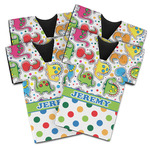 Dinosaur Print & Dots Jersey Bottle Cooler - Set of 4 (Personalized)