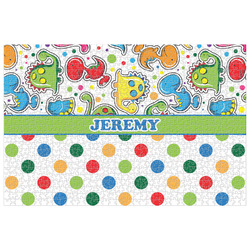 Dinosaur Print & Dots Jigsaw Puzzle - 1000-piece (Personalized)