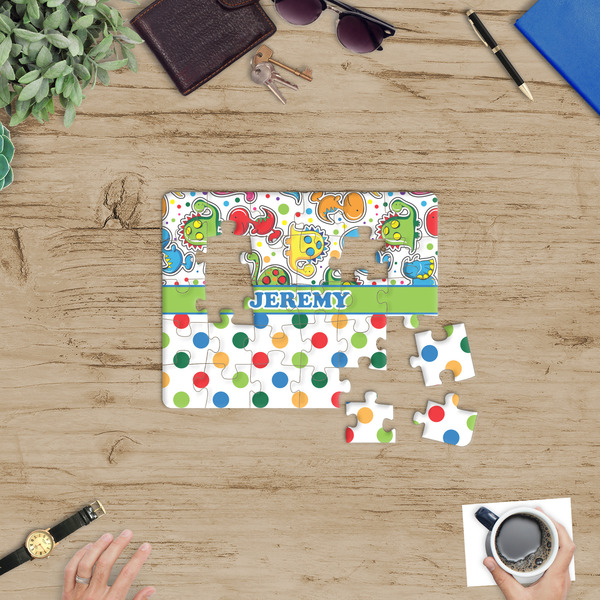 Dinosaur Print & Dots Jigsaw Puzzle 30 Piece - In Context
