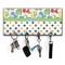 Dinosaur Print & Dots Key Hanger w/ 4 Hooks w/ Name or Text