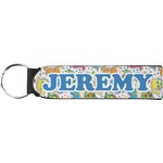 Dinosaur Print & Dots Neoprene Keychain Fob (Personalized)