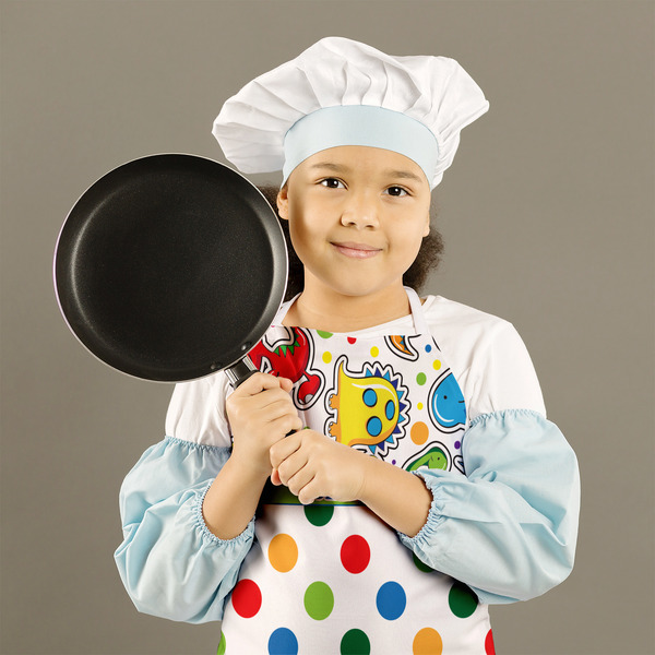 Dinosaur Print & Dots Kid's Aprons - Medium - Lifestyle