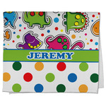 Dinosaur Print & Dots Kitchen Towel - Poly Cotton w/ Name or Text