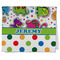 Dinosaur Print & Dots Kitchen Towel - Poly Cotton w/ Name or Text