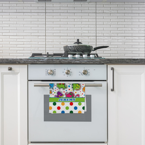 Dinosaur Print & Dots Kitchen Towel - Poly Cotton - Lifestyle