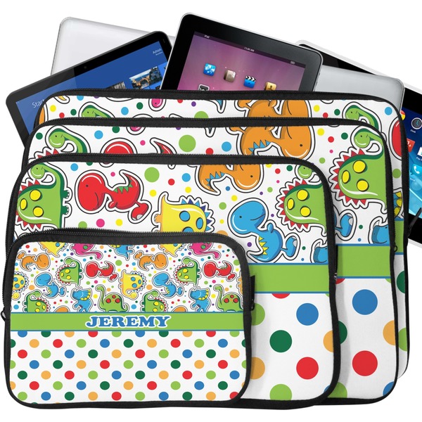 Dinosaur Print & Dots Laptop Case Sizes
