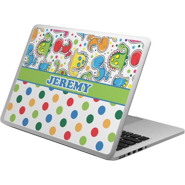 Custom Dinosaur Print & Dots Laptop Skin - Custom Sized (Personalized)