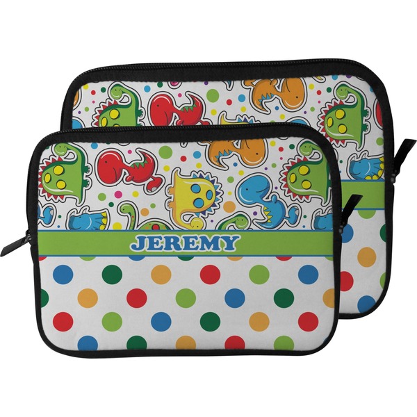 Dinosaur Print & Dots Laptop Sleeve (Size Comparison)