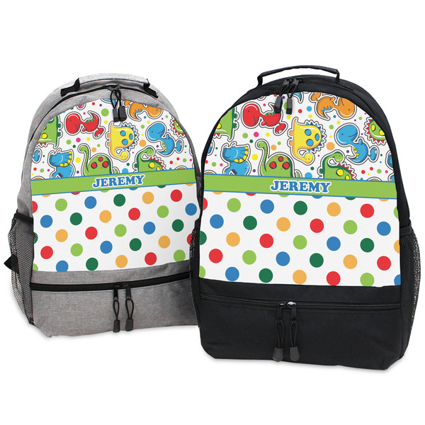 Dinosaur Print & Dots Large Backpacks - Both