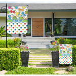 Dinosaur Print & Dots Large Garden Flag - Single Sided (Personalized)