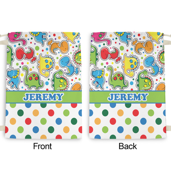 Dinosaur Print & Dots Large Laundry Bag - Front & Back View