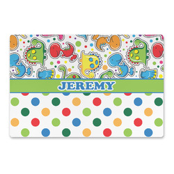 Dinosaur Print & Dots Large Rectangle Car Magnet (Personalized)