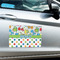 Dinosaur Print & Dots Large Rectangle Car Magnets- In Context
