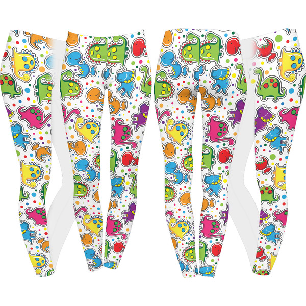 Dinosaur Print & Dots Leggings Turn Around - Apvl