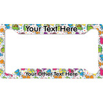 Dinosaur Print & Dots License Plate Frame (Personalized)