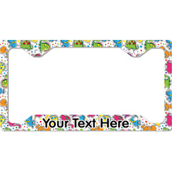 Dinosaur Print & Dots License Plate Frame - Style C (Personalized)