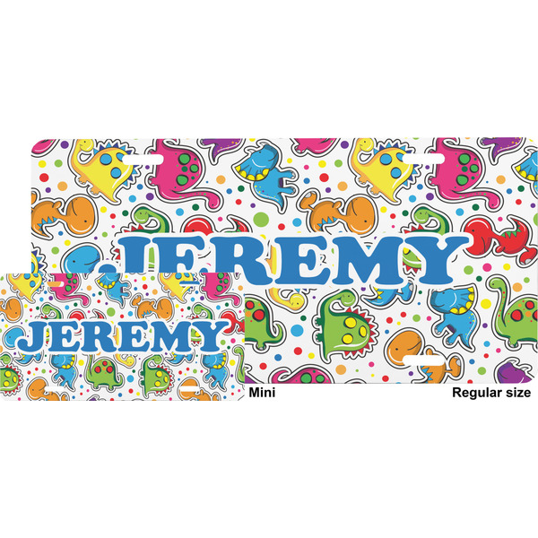 Dinosaur Print & Dots License Plate (Sizes)