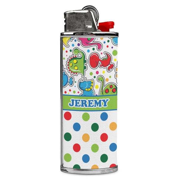 Custom Dinosaur Print & Dots Case for BIC Lighters (Personalized)