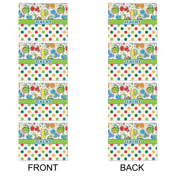 Dinosaur Print & Dots Linen Placemat - APPROVAL Set of 4 (double sided)