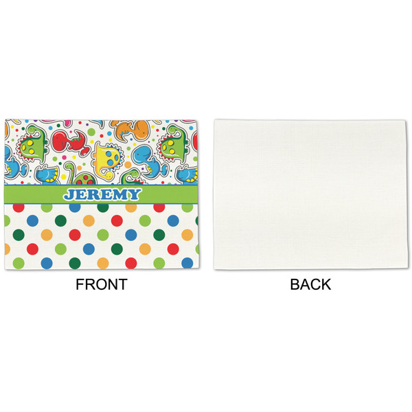 Dinosaur Print & Dots Linen Placemat - APPROVAL Single (single sided)